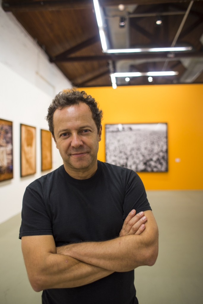 Artist Vik Muniz at his current retrospective at the Vale Museum